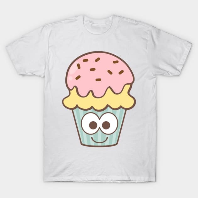 Funny Kawaii Cupcake T-Shirt by Korry